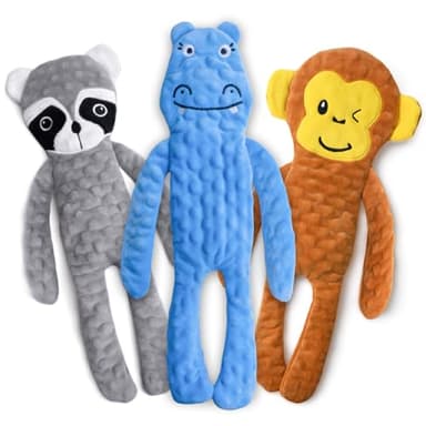 SHARLOVY No Stuffing Dog Toys Squeaky for Large Dogs, Crinkle Puppy Teething Toys to Keep Them Busy, Plush Interactive Doggie Long Lasting Chews for Aggressive Chewers - Image 1