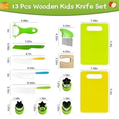 Chanking 13 Pieces Kids Safe Knife Set for Real Cooking Child-Friendly Plastic Chef Tools Montessori Kitchen Toys for Toddlers with Bright Colors Gifts for Boys and Girls - Image 6