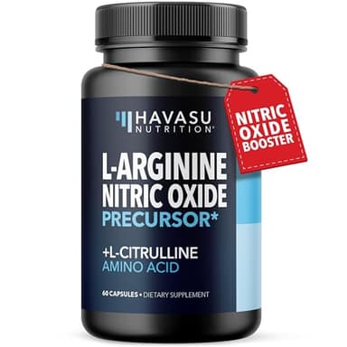 L-Arginine Capsules with L-Citrulline - Nitric Oxide Supplement - L Arginine and L Citrulline Blend - 60 Count - Vegan, Non-GMO Capsules for Performance, Endurance and Muscle Support - 1 Month Supply - Image 1