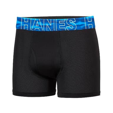 Hanes Boys' Big Performance Tween Boxer Brief Pack, X-Temp Mesh Stretch Underwear, 6-Pack, Black-6 Pack, Large - Image 2