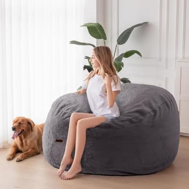 MAXYOYO Giant Bean Bag Chair Bed for Adults, Convertible Beanbag Folds from Lazy Chair to Floor Mattress Bed, Large Floor Sofa Couch, Big Sofa Bed, High-Density Foam Filling, Machine Washable - Image 2