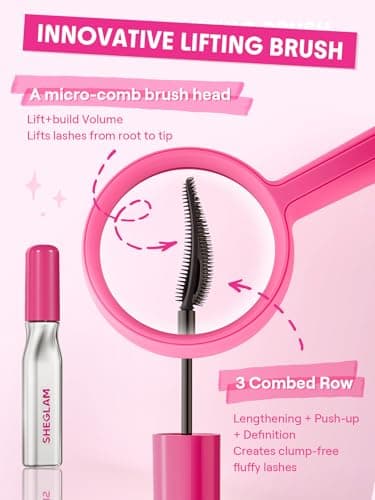 SHEGLAM Lashlighter Up & Out Mascara Volumizing and Lengthening Waterproof Long-lasting Condition Lashes Mascara-Black - Image 4
