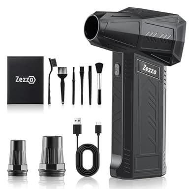 Zezzofan Compressed Air Duster-180000RPM Ultra Powerful Electric Air Duster, 3-Gear Adjustable High Speed Brushless Motor Air Blower for Dust Cleaning PC/Keyboard/Car - Image 1