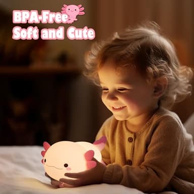 OkiyiD Axolotl Gifts, Cute Axolotl Night Light for Kids, Animal Silicone Nursery Night Lamp, Cute Room Decor Night Light for Kids Girls Boys Birthday Christmas Gifts - Image 7