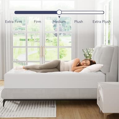 ELEMUSE Queen Size Dual Layer 3 Inch Memory Foam Mattress Topper,Cooling Gel Memory Foam Pillow Top Mattress Pad Cover for Back Pain Relief - Image 5