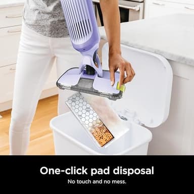 Shark VACMOP Cordless Hard Floor Cleaner, Vacuum and Spray Mop, Powerful Suction, Lightweight, LED Headlights, Includes 4 Disposable Pads, 12oz Multi-surface Cleaning Solution, Lavender, VM252PL - Image 5