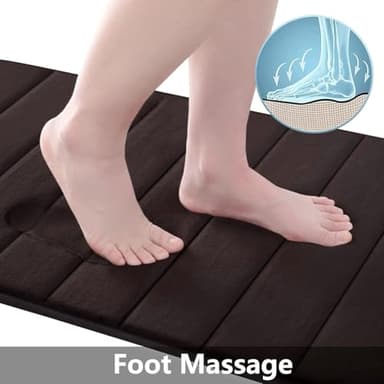 Buganda Memory Foam Bath Mat, 30" x 20", Ultra Soft and Non-Slip Bathroom Rugs, Water Absorbent and Machine Washable Bath Rug for Bathroom, Shower, and Tub, Brown - Image 3