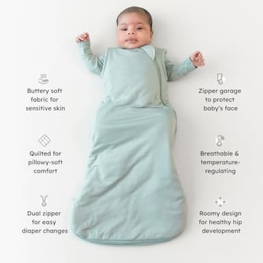 KYTE BABY Unisex Rayon Made From Bamboo Sleep Bag for Babies and Toddlers, 1.0 Tog (Medium, Sage) - Image 3