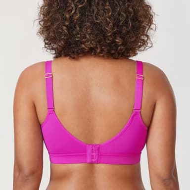 AISILIN Women's Plus Size Wireless Bra Support Comfort Full Coverage Unlined No Underwire Smooth Rose Purple 34B - Image 2