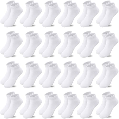 Tsmollyu 24 Pairs Girls Socks Ankle Athletic Running Low Cut Sports Socks for Girls Boys(6-8 Years) - Image 1