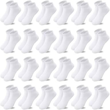 Tsmollyu 24 Pairs Girls Socks Ankle Athletic Running Low Cut Sports Socks for Girls Boys(6-8 Years) - Image 1