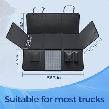 HOB4U Back Seat Extender for Dogs, Hard Bottom Dog Car Seat Cover for Truck Back Seat, Upgraded PU Leather Dog Hammock for Car, Waterproof, Anti Scratch, Larger Space, Holds 400lbs - Image 7