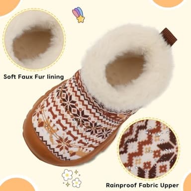 Scurtain Baby Boy Girl Snow Boots Infant Winter Warm Non Slip Shoes Cozy Fur Booties Lightweight Slip On Cold Weather Slippers Walking Shoes for First Walkers 6-12 Months - Image 5