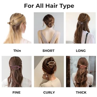 8 Pack Flat Hair Clips for Women,Matte No Crease Flat Claw Clips, Large Strong Hold Barrettes for Thick & Thin Hair, French Duckbill Styling Accessories - Image 5