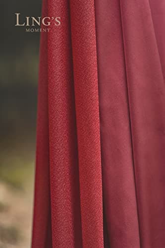 Ling's Moment Burgundy Artificial Wedding Arch Flowers Kit Pack of 4, 2pcs Hanging Flower Arrangement 2pcs Chiffon Drapes Ceremony Reception Fake Rose Arbor Backdrop Floral Party Outdoor Decorations - Image 6