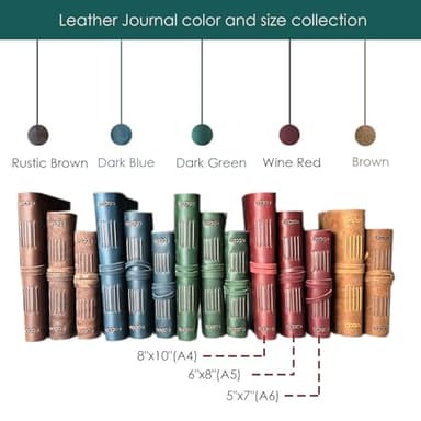 Leather Journal Notebook for Men & Women,A5 Size Diary,6.2x8.5 Inch, Vintage Style Personalized Journal for Gift,Genuine Leather Bound Notepad for Travel Journal to Write,240 lined Pages,Rustic Brown - Image 4