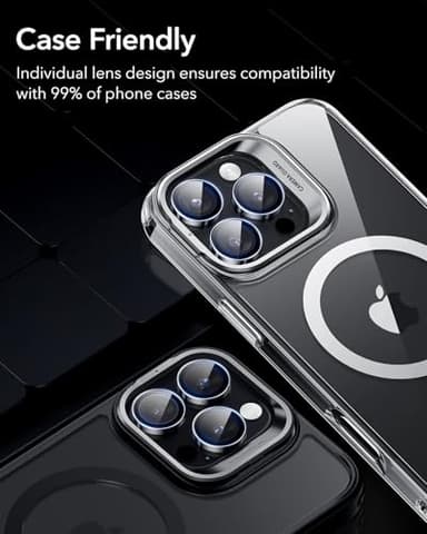 ESR 2 Pack for iPhone 17 Pro Max/17 Pro/16 Pro Max/16 Pro/15 Pro Max/15 Pro/14 Pro Max/14 Pro Camera Lens Protector, Ultra-tough HD Individual Lens Protectors, Ultra-thin Tempered Glass, Black - Image 8