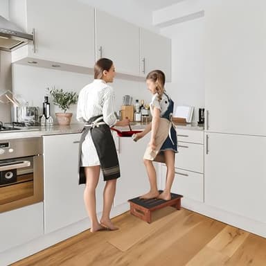 One Step Stool for Adults Seniors with Non-Slip Rubber Stepping Surface, Heavy Duty Wooden Step Stool with 450 LBS Capacity Bed Steps for High Beds, Bathroom, Bedroom, Kitchen & Kids Bedside Support - Image 5