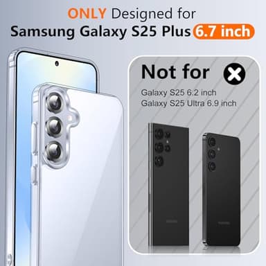 SPIDERCASE for Samsung Galaxy S25 Plus Case, [10 FT Military Grade Drop Protection] [Crystal Clear] [Not-Yellowing] Slim Fit Shockproof Anti-Scratched Rugged Phone Case,Clear - Image 2
