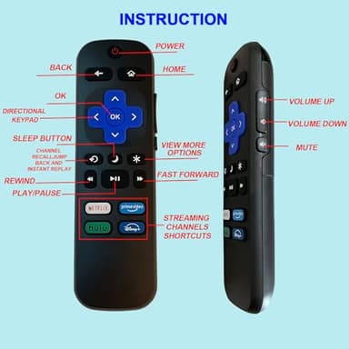 Roku Remote Replacement Compatible for TCL Roku/Hisense Roku/Onn Roku/Sharp Roku/Element Roku/Westinghouse Roku/Philips Roku/Insignia Roku/Jvc Roku/RCA Smart TVs(2 Pack) - Image 4