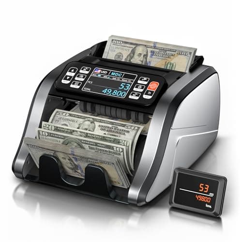 Aneken N60 Money Counter Machine Mixed Denominations, Cash Counter with 3.5” HD Dual TFT Display, UV/MG/IR/DD Counterfeit Detection, Printer-Ready Bill Counting Machine for Business, Upgraded Version - Image 1