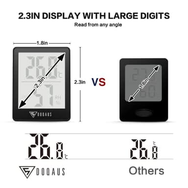 DOQAUS Digital Hygrometer Indoor Thermometer Humidity Meter Room Thermometer with 5s Fast Refresh Accurate Temperature Humidity Monitor for Home, Bedroom, Baby Room, Office, Greenhouse, Cellar (Black) - Image 6
