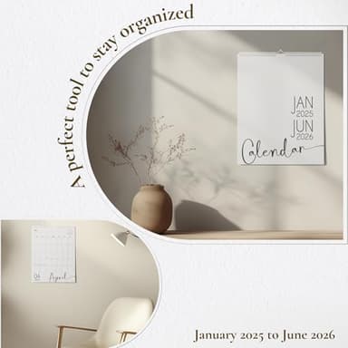 Modern Vertical Wall Calendar 2025-18 Month Calendar January 2025 to June 2026, 11x13.5 Inches Cursive Font Design with Spiral Twin-Wire Binding - Image 5