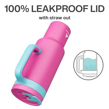 POWCAN 50 oz Tumbler with Handle, 2-in-1 Straw and Sip Lid, Leakproof, Dishwasher Safe, Insulated Stainless Steel Travel Coffee Mug, Keeps Cold for 34 Hours, Fits in Car Cup Holder (Barbie) - Image 4