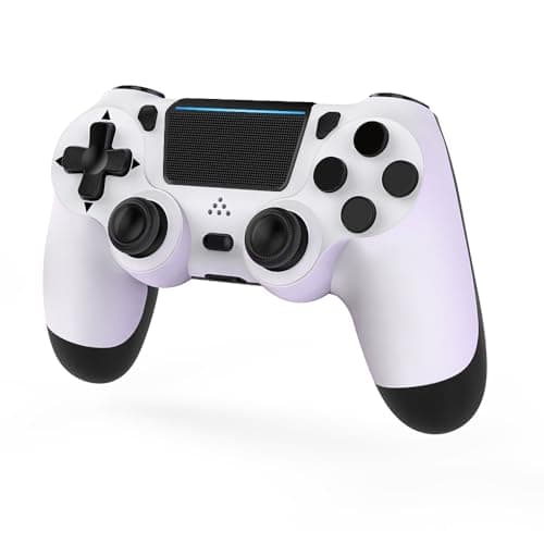 MOVONE Wireless Controller for PS4,Dual Vibration Game Joystick/Motion Sensing/Touchpad/Speaker/3.5mm Headphone,Compatible with PS4/Slim/Pro Console/PC(white+black) - Image 1