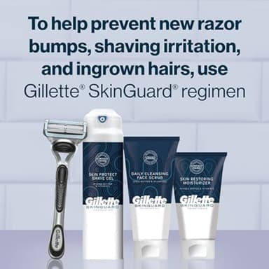 Gillette SkinGuard Razors, 1 Gillette Razor, 4 Razor Blade Refills, Designed for Men with Skin Irritation, Razor Bumps, and Sensitive Skin - Image 7