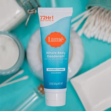 Lume Whole Body Deodorant - Invisible Cream Tube - 72 Hour Odor Control - Aluminum Free, Baking Soda Free, Skin Safe - 3.0 ounce (Unscented) - Image 8