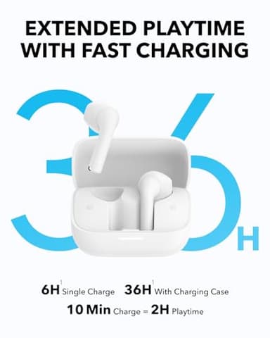 Soundcore K20i by Anker, Semi-in-Ear Earbuds, Bluetooth Wireless, 36H Playtime, Fast Charge, Clear Sound, Comfortable Fit, ENC 2-Mic Clear Calls, Custom EQ, IPX5, Bluetooth 5.3, App Control - Image 4