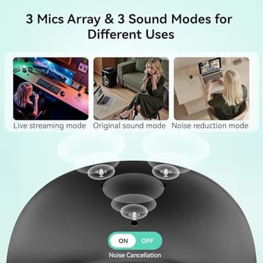 EMEET Piko 4K Webcam for Streaming, World's 1st Dual-Camera AI-Powered 4K Web Cam w/AI Autofocus, 3 Mics Array&3 Sound Modes, USB Webcam with Tripod, Great for Streaming/Gifts, Switch 2 Camera Support - Image 6