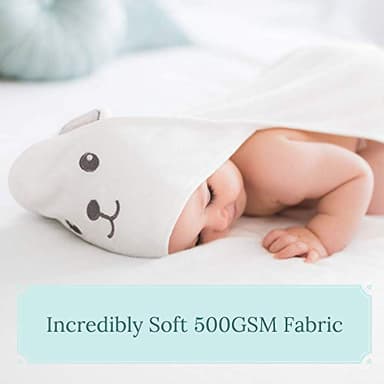 HIPHOP PANDA Hooded Towel - Rayon Made from Bamboo, Bath Towel with Bear Ears for Newborn, Babie, Toddler, Infant - Absorbent Large Baby Towel - Bear, 30 x 30 Inch - Image 4