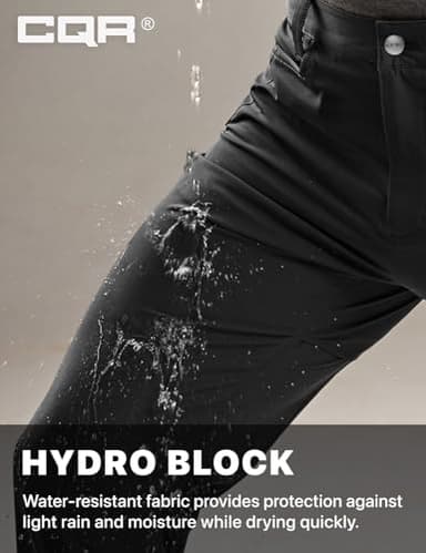 CQR Men's Quick Dry Tactical Pants, Water Resistant Outdoor Pants, Lightweight Stretch Cargo Work Hiking Pants, Rocky Z Black, 36W x 34L - Image 8