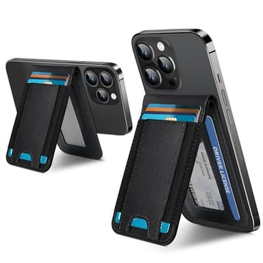 ExtreLife for Magsafe Wallet, Adjustable Stand, Open ID Window, Magnetic Wallet for iPhone 17/16/15/14 Pro Max/14 Pro/14/14 Plus/13/12 Series, 9 Cards, Black-B - Image 1