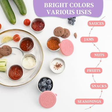 6x1.6 Oz Salad Dressing Containers With Lids, Small Leakproof Reusable Stainless Steel Salad Dressing Container To Go For Lunch Boxes,Sauce containers, Picnics,Travel Meal Prep And Kitchen Storage. - Image 4