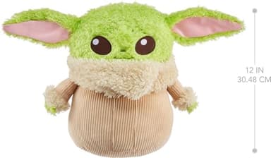 Mattel Star Wars Grogu Plush 12-inch Toy Figure, Soft 'n Fuzzy Character Doll with Sounds, Press Hands to Activate - Image 4