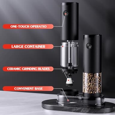Electric Salt and Pepper Grinder Set Automatic Battery Pepper Mill Shakers Adjustable Coarseness Upgraded Larger Capacity with Led Home and Kitchen Appliances for New House Warming Gifts - Image 7