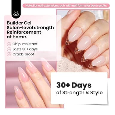 Beetles Builder Gel HEMA-Free-Sheer Breeze 0.5 oz 7 in 1 for Building Apex Strengthening Thickening Extension DIY Salon at Home for Beginner Sensitive Nails,Clear Builder Nails Gel Kit,UV Lamp Needed - Image 7