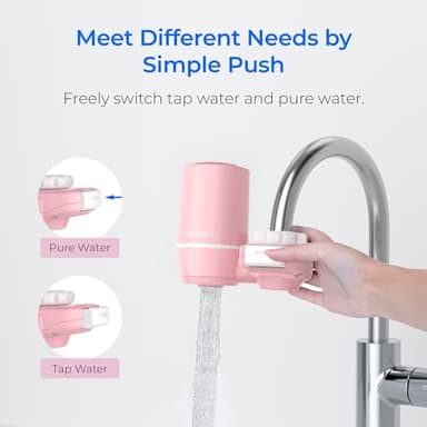 Waterdrop Sink Filter Water Faucet for Skin Care, Bathroom Faucet Filter, 320 Gallons, NSF Certified Water Purifier, 0.01μm Ultra-Filtration System, Reduces Chlorine Lead-Free Material, 1 Filter Pink - Image 8
