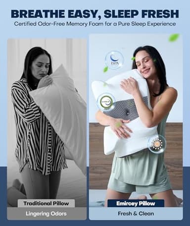Sleep Doctor Approved Cervical Neck Pillow for Sleeping, Ergonomic Contour Side Sleeper Pillows for Adults, Cooling Orthopedic Pillow for Pain Relief Support, Memory Foam Pillows Back Stomach Sleepers - Image 7