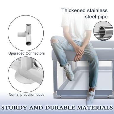 XVISHX 65 x 50 Inch Baby Playpen, Playpen for Babies and Toddlers, Baby Play Pen Playard for Indoor & Outdoor Active Center Game Fence, with Skin-Friendly Fabric and Soft Breathable Mesh, Grey - Image 5