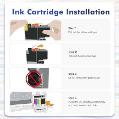 LC406 LC406XL Ink Cartridges for Brother Printer 406XL LC 406 XL for MFC-J4335DW MFC-J5855DW MFC-J6555DW MFC-J4535DW MFC-J6955DW MFC-J4345DW MFC-J5955DW - 4 Pack High Yields Black Cyan Magenta Yellow - Image 4