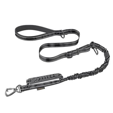 AUBELL Tactical Dog Leash Heavy Duty,4-6ft Reflective Strong No Pull Bungee Leash for Medium Large Dogs with Comfortable Padded Double Handle,Car Seat Belt,360 Degree Rotating Carabiner,Black - Image 1