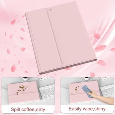 BQDIYOO Keyboard Case for iPad 9th/8th/7th Generation(2021/2020/2019), 10.2 inch iPad 9/8/7 Case with Keyboard, Auto Wake Sleep Cover with Pencil Holder, Pink - Image 6