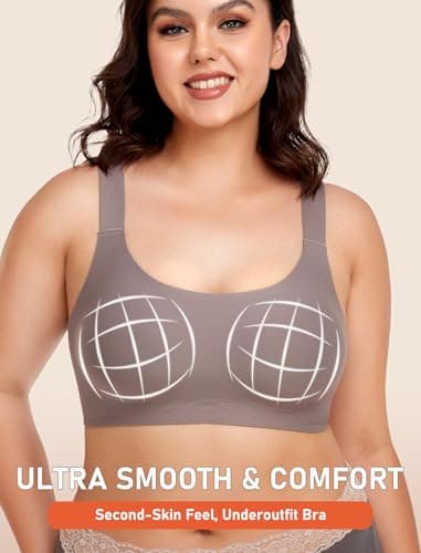 Gailife Womens Wireless Push Up Bras for Women No Underwire Seamless Full Coverage Supportive T Shirt Everyday Bras -XL,GR - Image 3