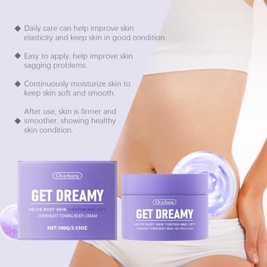 Hrtovy Get Dreamy Overnight Toning Whip, Overnight Toning Body Firming Cream, Body Firming Whip That Works While You Sleep, Suitable for All Skin Types - 3.53floz - Image 7