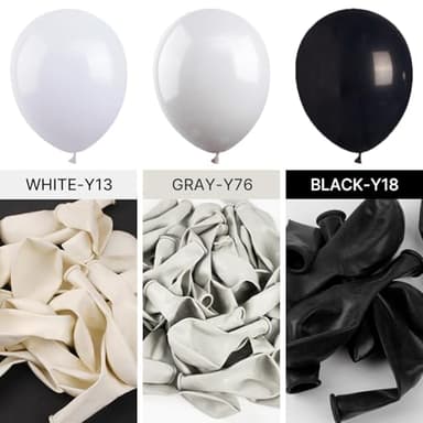 PartyWoo Black Balloons 128 pcs Different Sizes Pack of 18 12 10 5 Inch Matte Black Latex Balloon Arch Kit Garland for Graduation Halloween New Year Anniversary Birthday Party Decorations Black-Y18 - Image 3