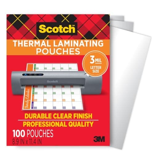 Scotch Thermal Laminating Pouches, for Use with Thermal Laminators, 8.9 x 11.4 Inches, Letter Size Sheets, 100-Pack - Image 1
